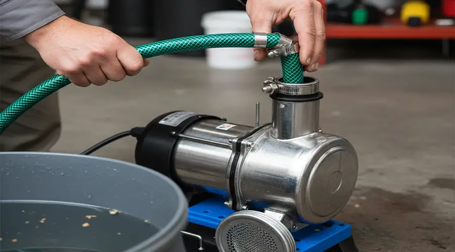 اتصال شلنگ به پمپ کف کش