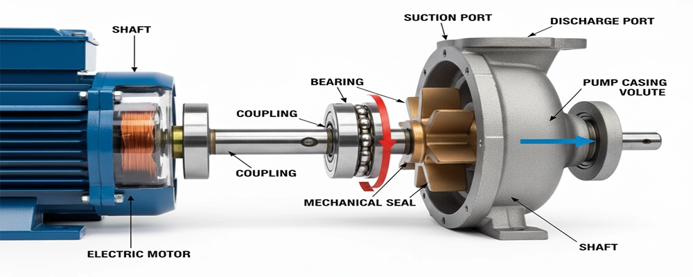 اجزای اصلی الکتروپمپ‌ها