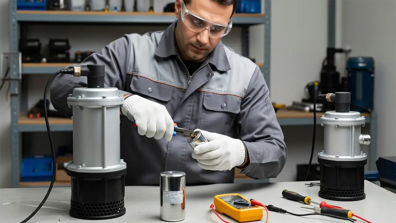 تعویض خازن پمپ کف کش